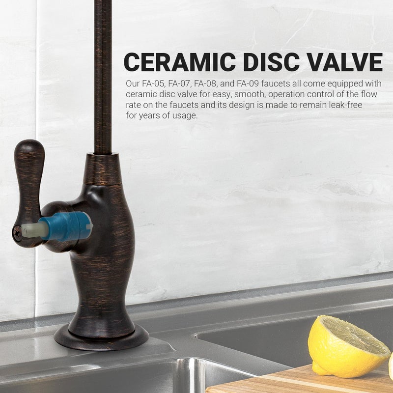 Metpure Non-airgap NSF Certified RO Faucet Reverse Osmosis Drinking Water Filtration System Water Dispenser Spout (Venetian Bronze). Vase Style with Faucet Wrench. - Image 4